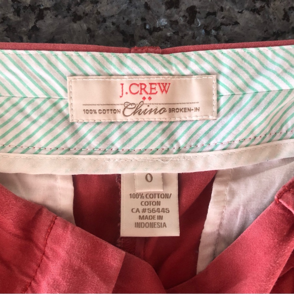 J CREW 8” Dusty Red Chino Shorts - Picture 2 of 11